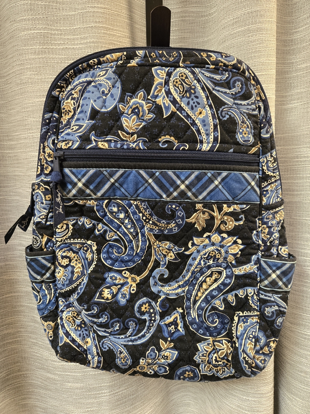 Vera Bradley Small Backpack in the Windsor Navy pattern